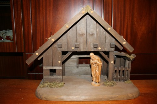 Wood christmas nativity crib - wood,