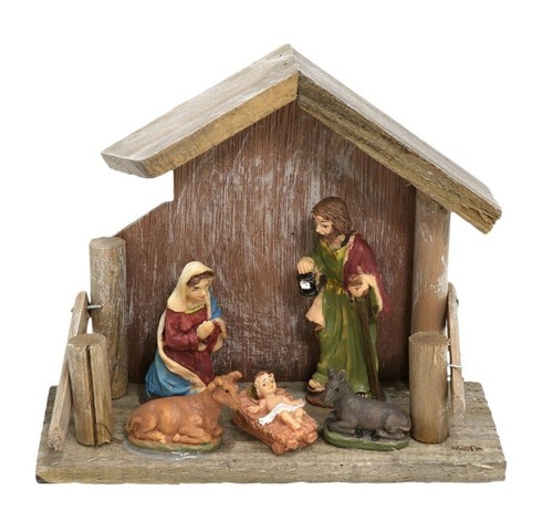 15cm wooden nativity scene set - 15cm,